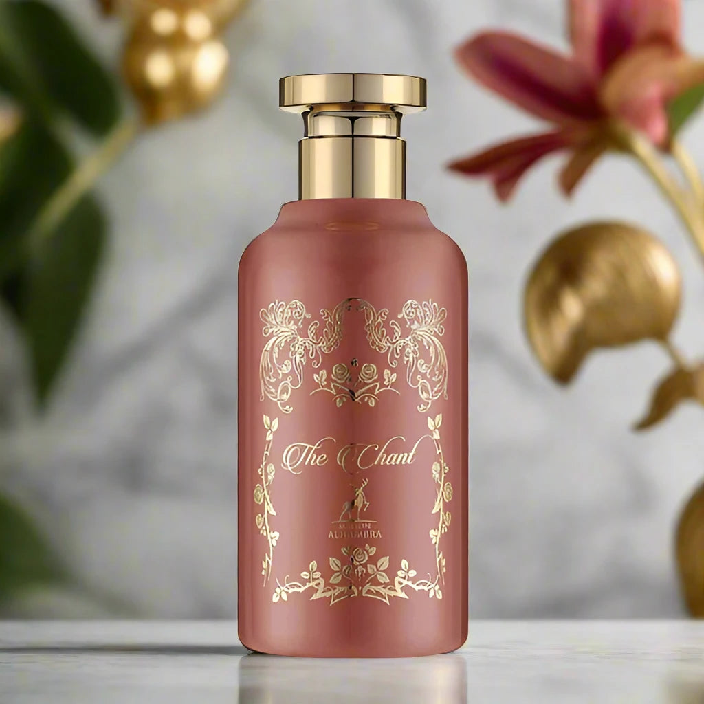 The Chant 100ml EDP by Maison Alhambra – A captivating, oriental fragrance with deep, rich notes, housed in a stylish, classic bottle.