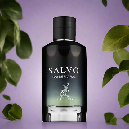 100ml Salvo EDP by Maison Alhambra, inspired by Dior Sauvage, featuring citrus and aromatic notes for men.