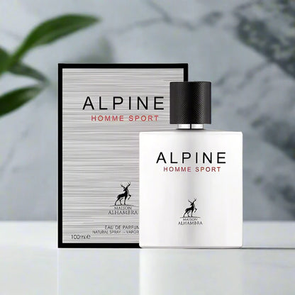 Alpine Homme Sport Perfume 100ml EDP by Maison Alhambra - Vibrant and fresh scent in elegant packaging.