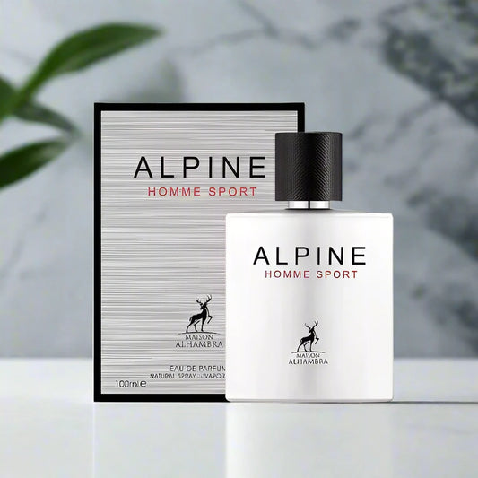Alpine Homme Sport Perfume 100ml EDP by Maison Alhambra - Vibrant and fresh scent in elegant packaging.