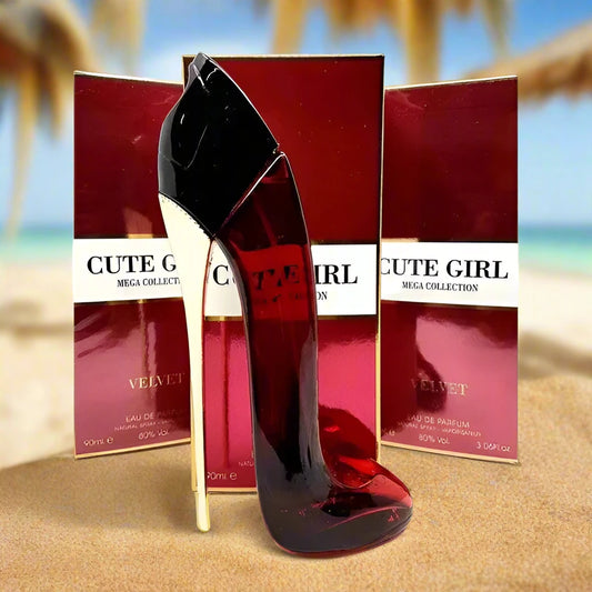 Cute Girl Velvet Perfume 90ml EDP bottle featuring a charming and stylish design.
