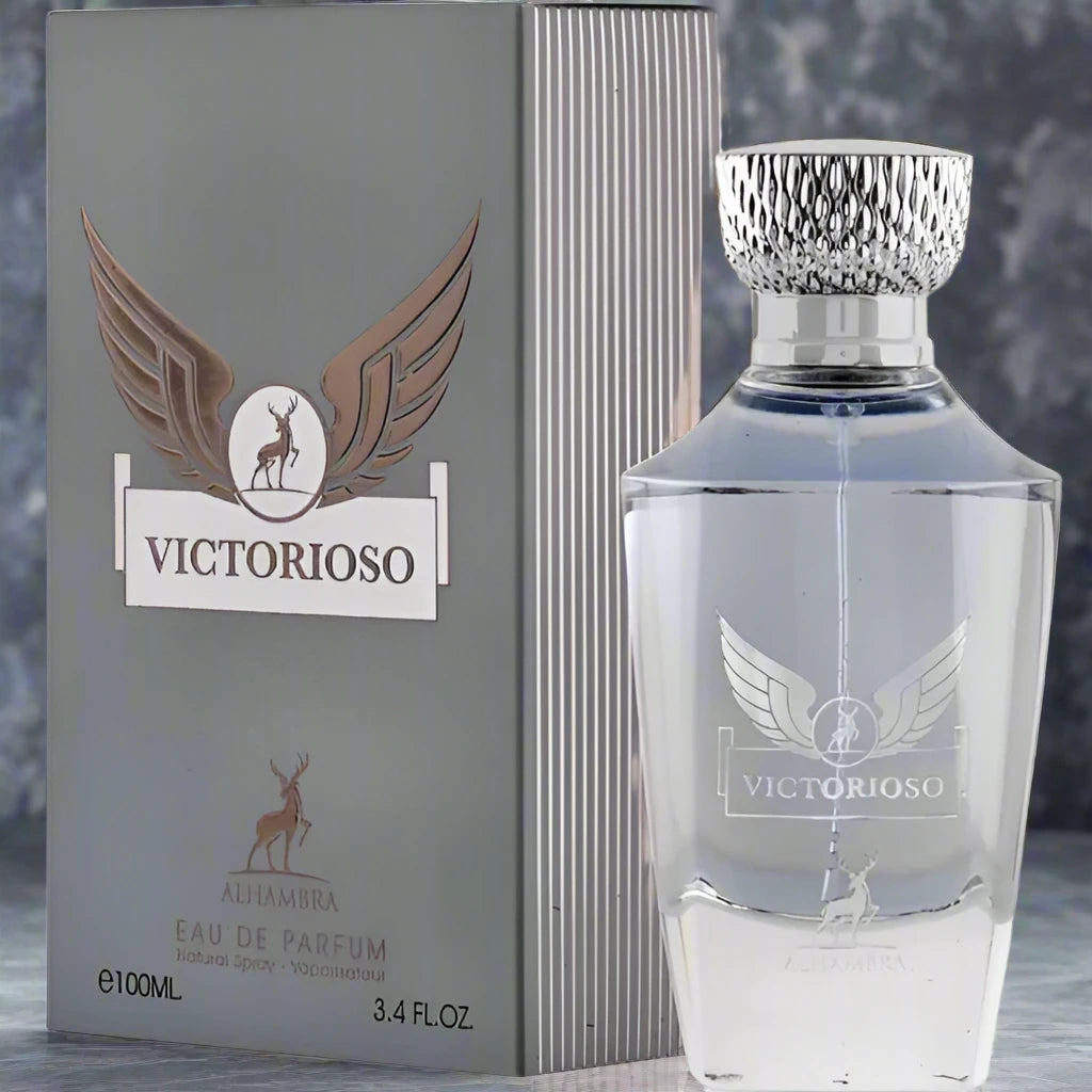 Victorioso Perfume 100ml EDP by Maison Alhambra - Bold and elegant fragrance in premium packaging.