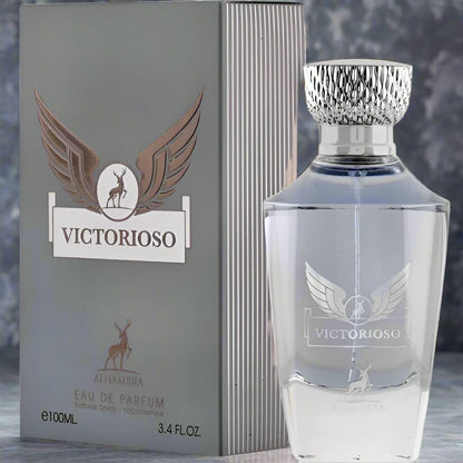 Victorioso Perfume 100ml EDP by Maison Alhambra - Bold and elegant fragrance in premium packaging.