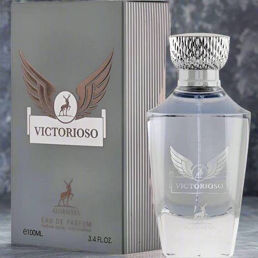 Victorioso Perfume 100ml EDP by Maison Alhambra - Bold and elegant fragrance in premium packaging.